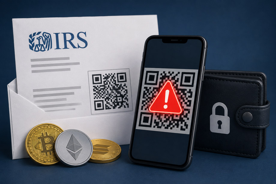 IRS Alerts Crypto Owners to Fake Tax Letters Using QR Codes to Steal Wallet Keys