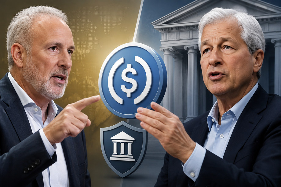 Peter Schiff Challenges Jamie Dimon Over Stablecoin Regulation Push