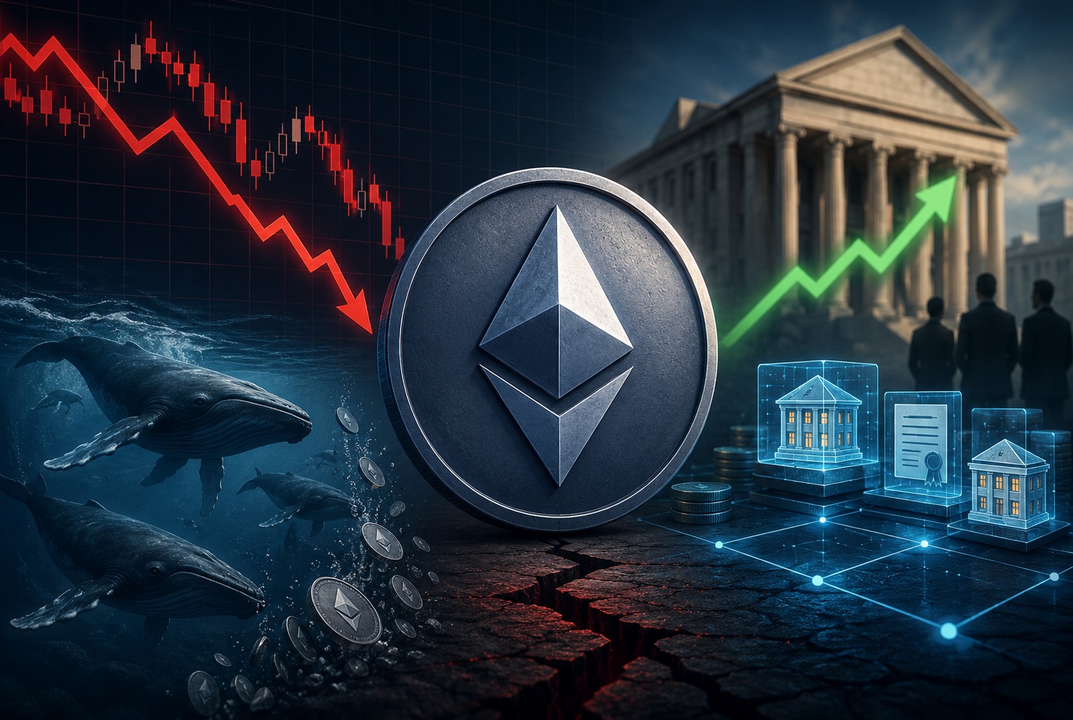 Ethereum Under Pressure: Whales Dump Billions as Tokenized Treasuries Hit Record $8B
