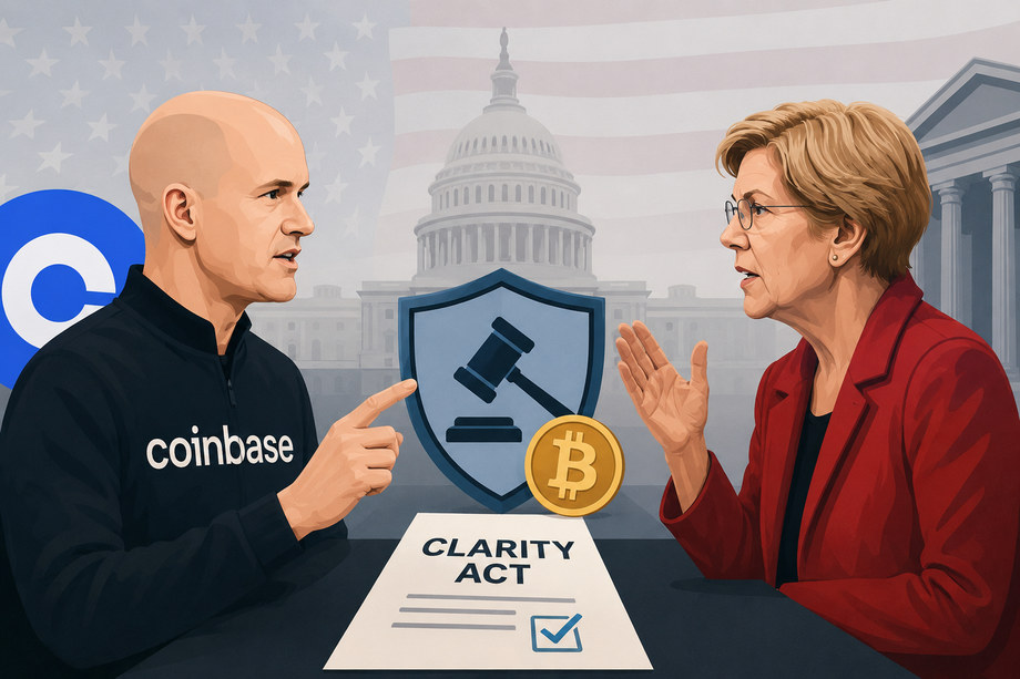 Coinbase Challenges Senator Warren Over CLARITY Act National Security Concerns