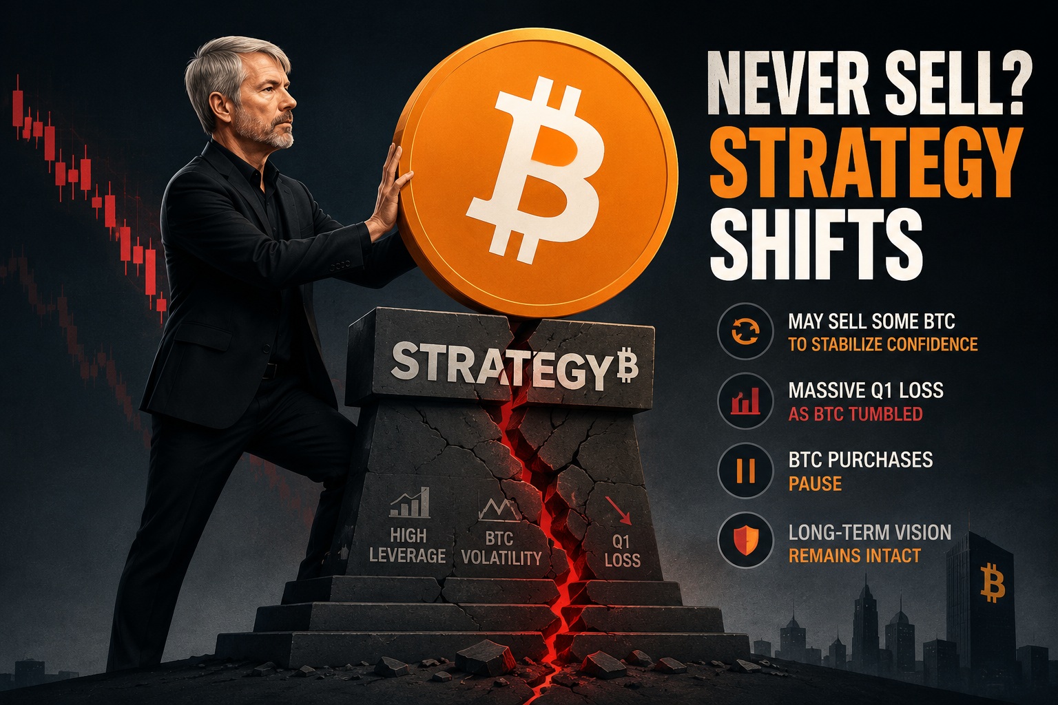 Michael Saylor Softens 'Never Sell' Bitcoin Stance Amid Strategy's $12.5B Q1 Loss