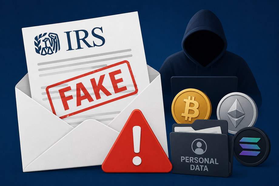 IRS Warns Crypto Holders of Fake Letters Seeking Digital Assets and Data