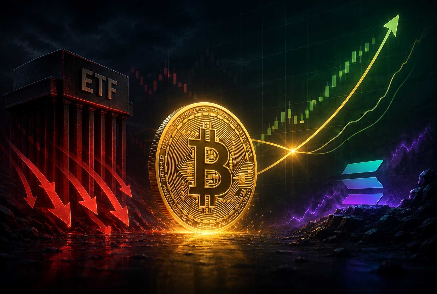 Bitcoin ETFs Post $1B Outflows, Ending Six-Week Inflow Run as Price Holds for Golden Cross Breakout