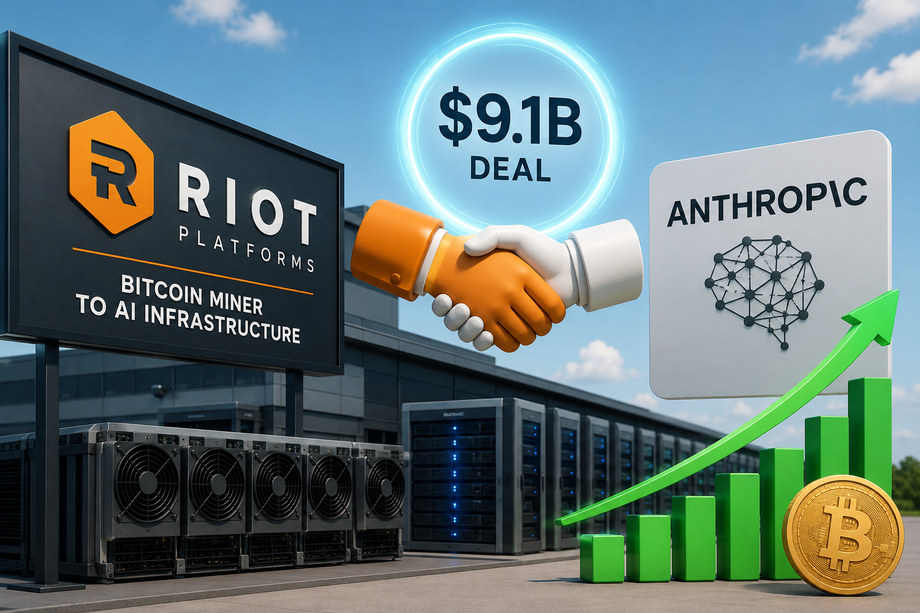 Riot Platforms Shares Rise After Securing $9.1 Billion AI Compute Agreement